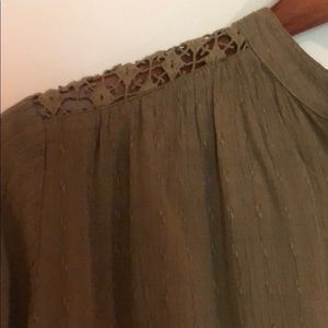 Free people army green button down blouse